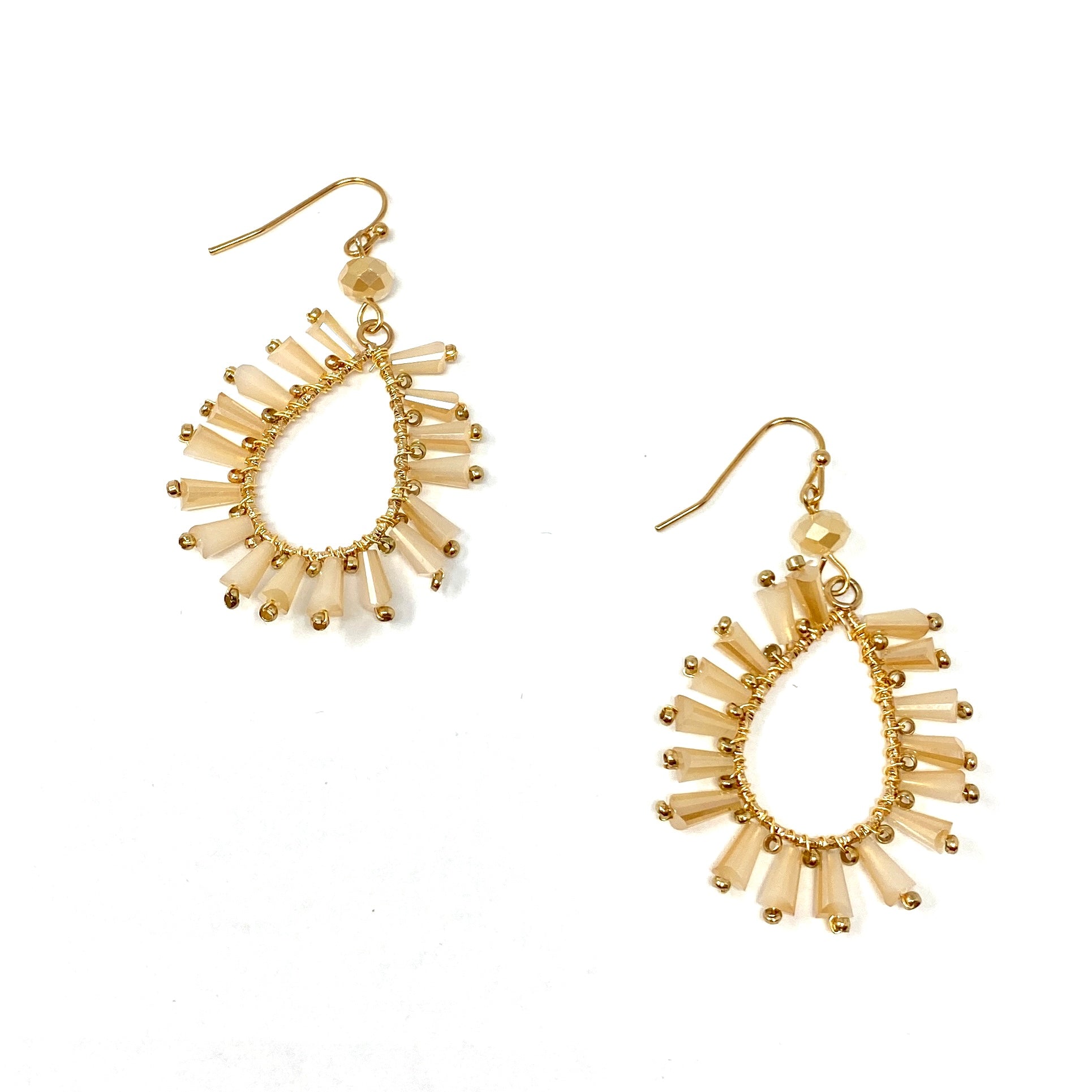 Tear Drop Beaded Earrings