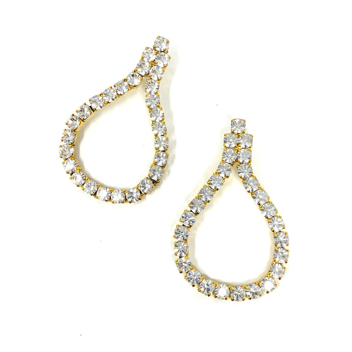 Jumbo Rhinestone Loop Earrings- Thumbnail