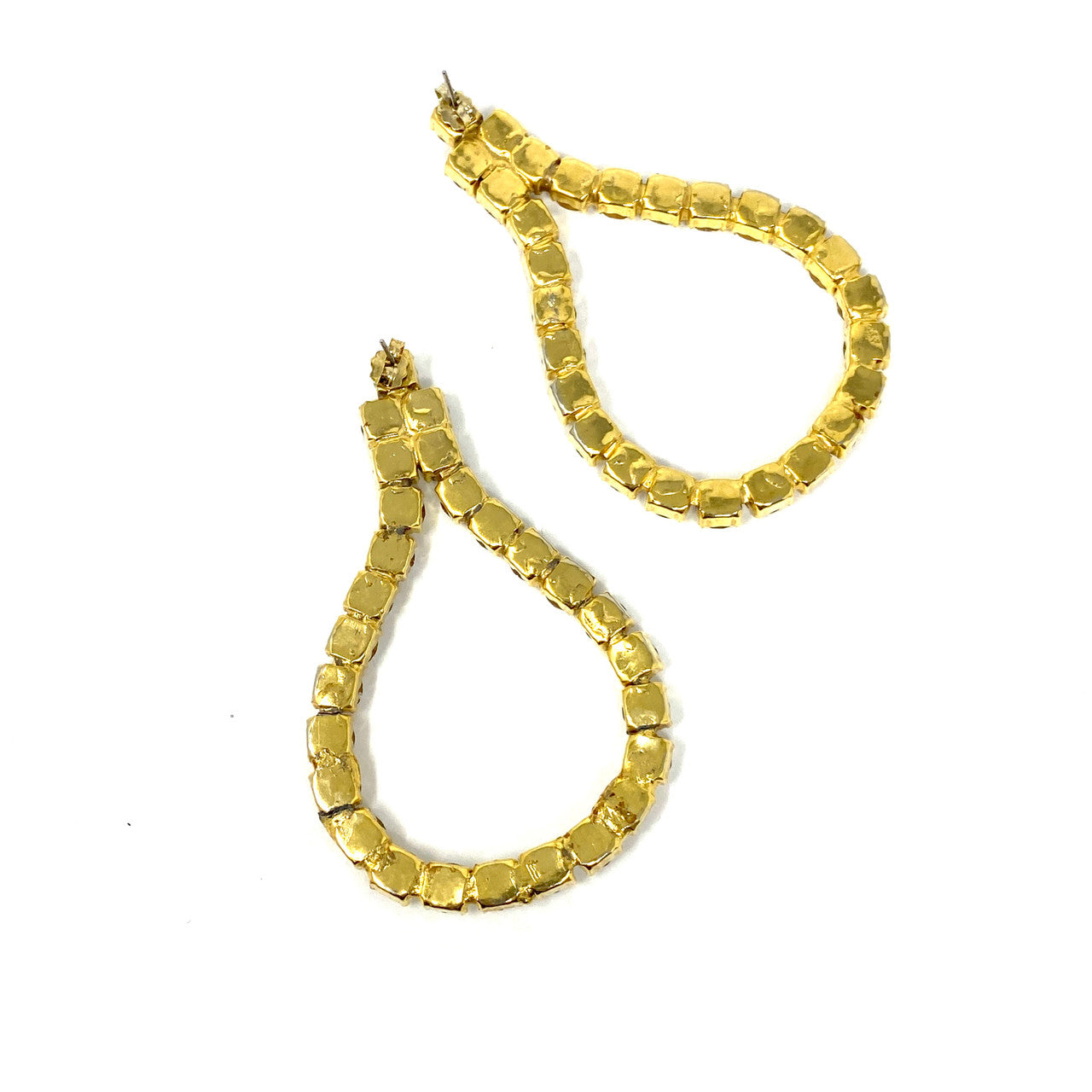 Jumbo Rhinestone Loop Earrings- Back