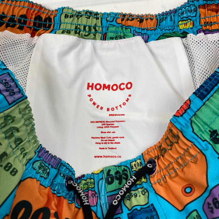Homoco Multicolor Price Tags Swim Trunks-Label