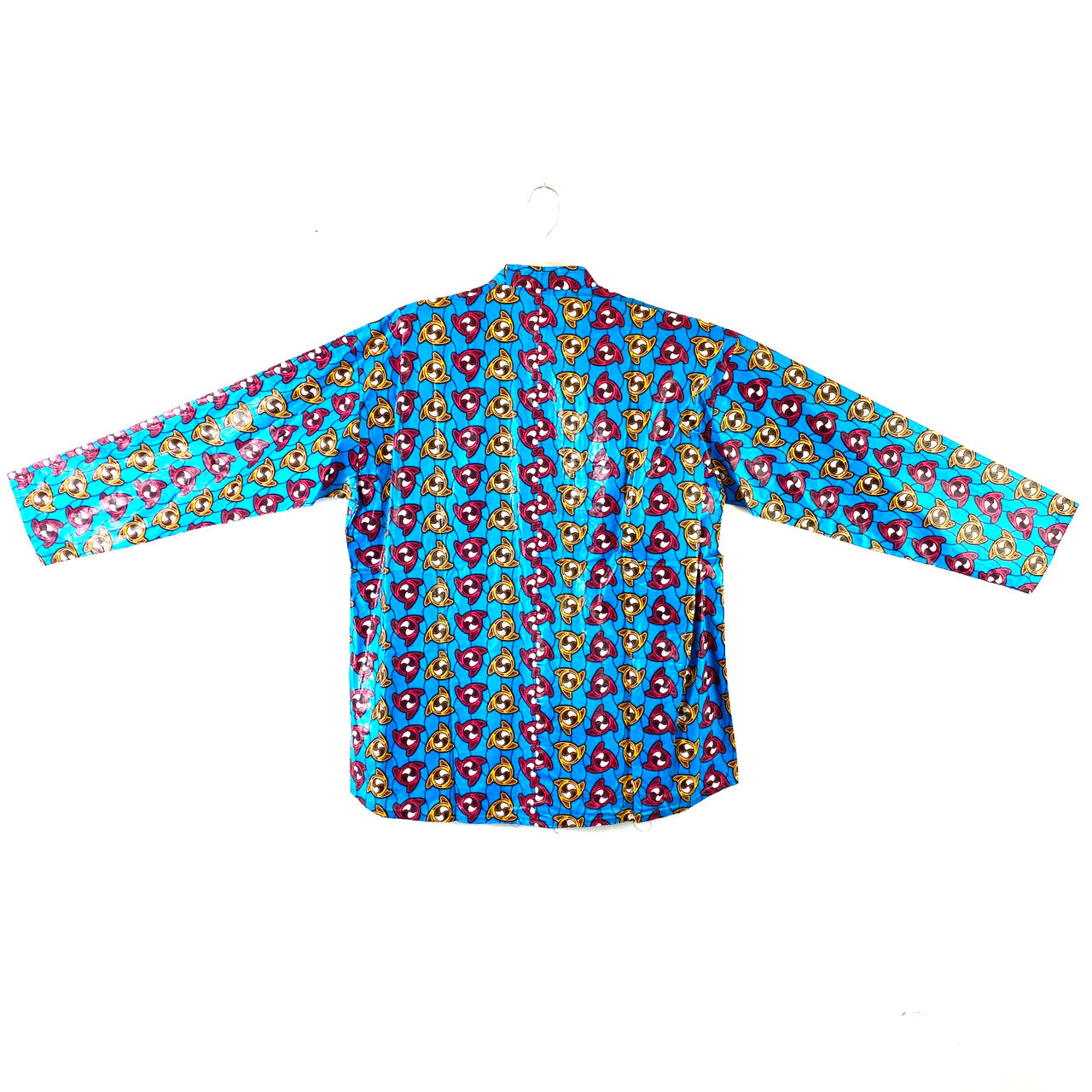 Bright Wax Print Collarless Shirt- Back