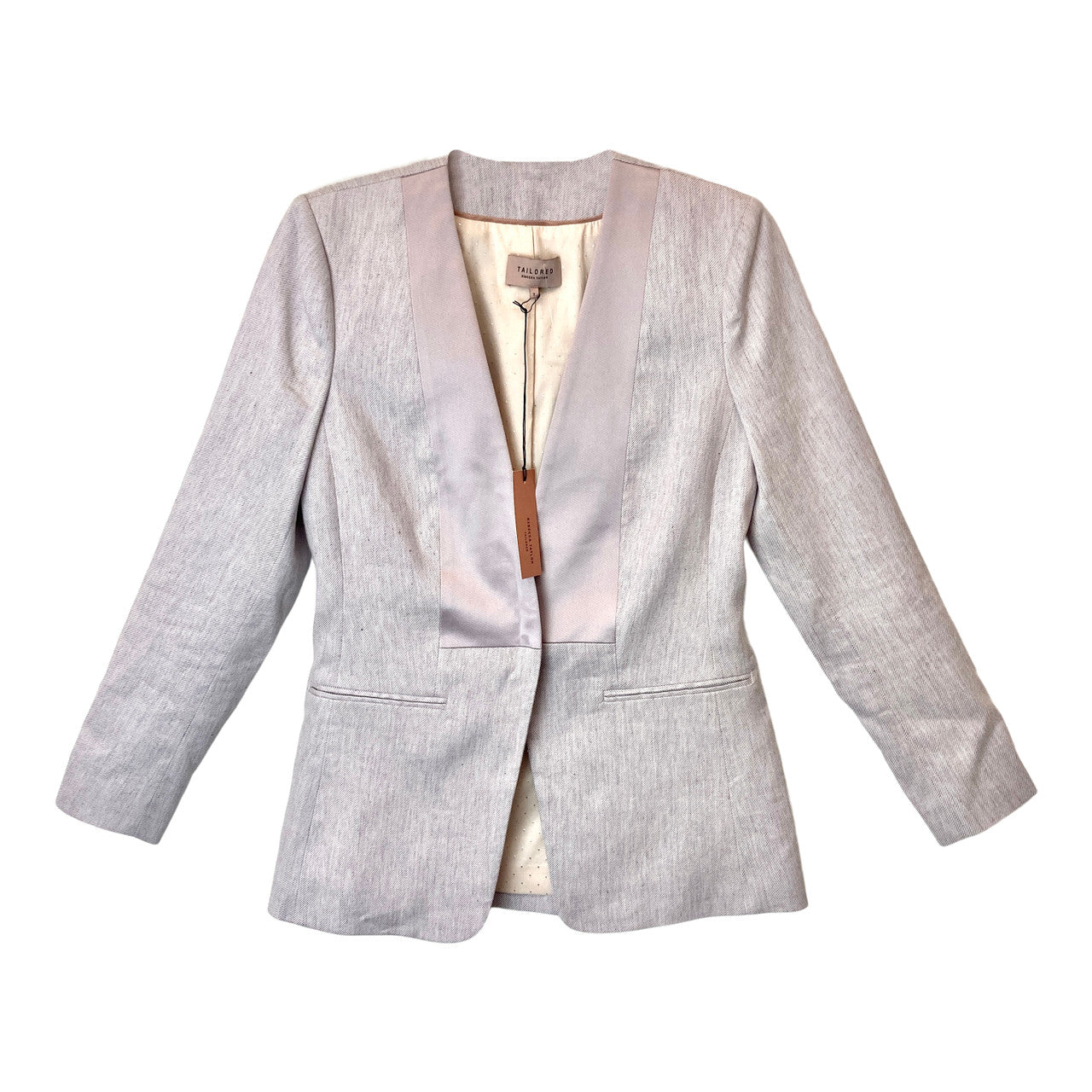 Rebecca Taylor Lilac Satin Inset Twill Jacket- Front