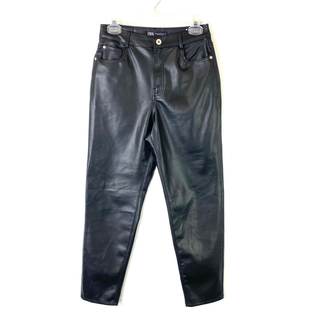 Zara Faux Leather Tapered Pants- Front