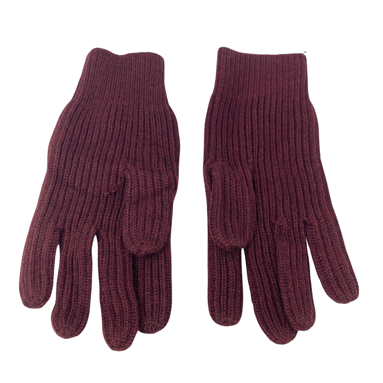 Reiss Burgundy Knit Gloves-back