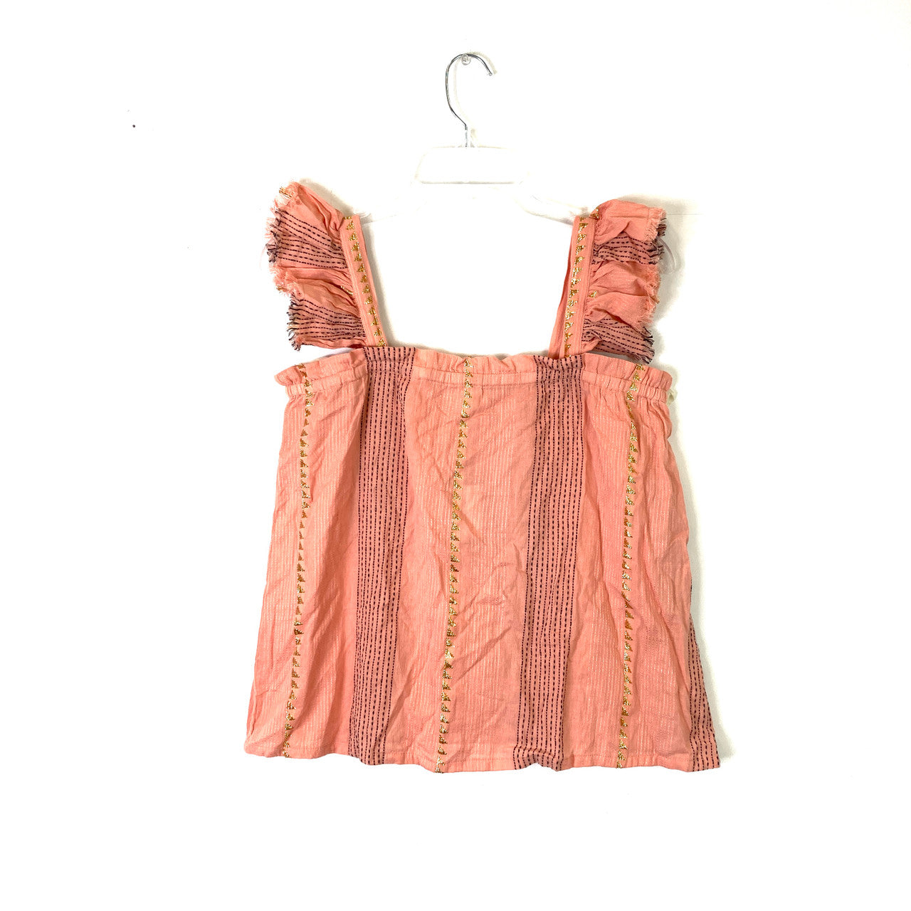 Share With Melon Stripe A-Line Top- Front