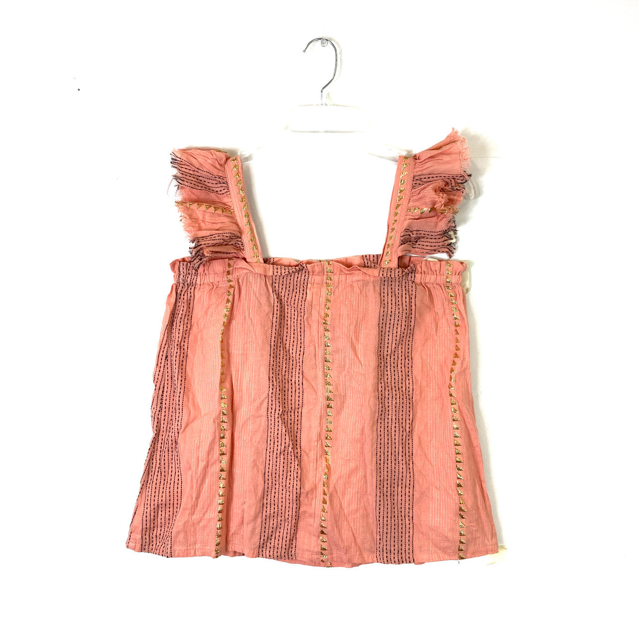 Share With Melon Stripe A-Line Top- Back