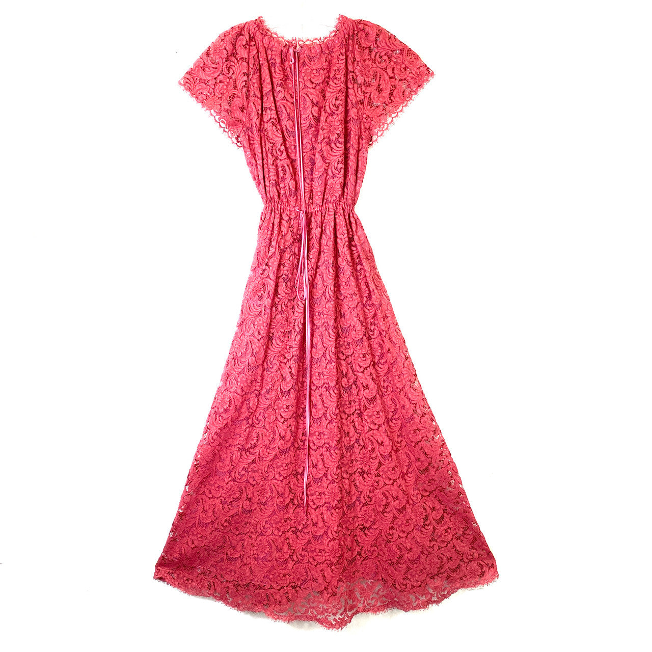 Adam Lippes Lace Gathered Waist Gown- Back