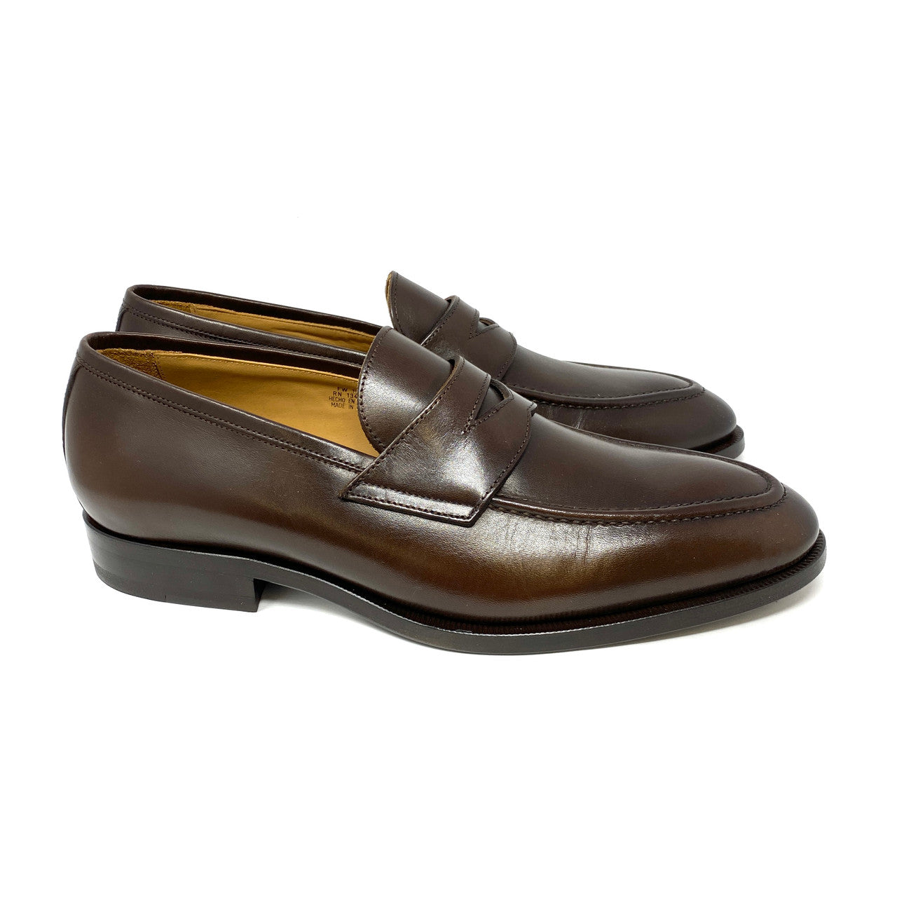 SuitSupply Smooth Brown Leather Penny Loafer-Thumbnail