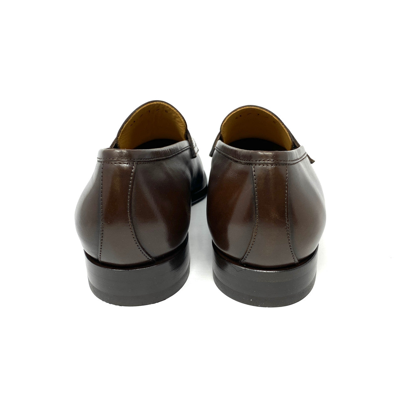 SuitSupply Smooth Brown Leather Penny Loafer-Heel