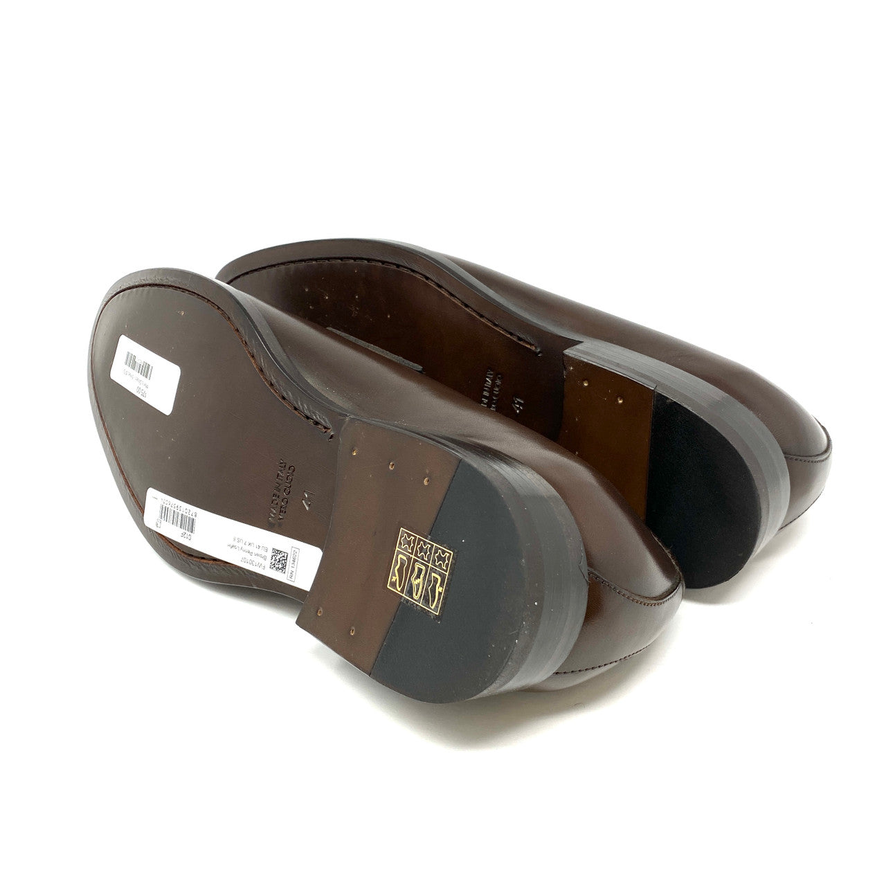 SuitSupply Smooth Brown Leather Penny Loafer-Bottom