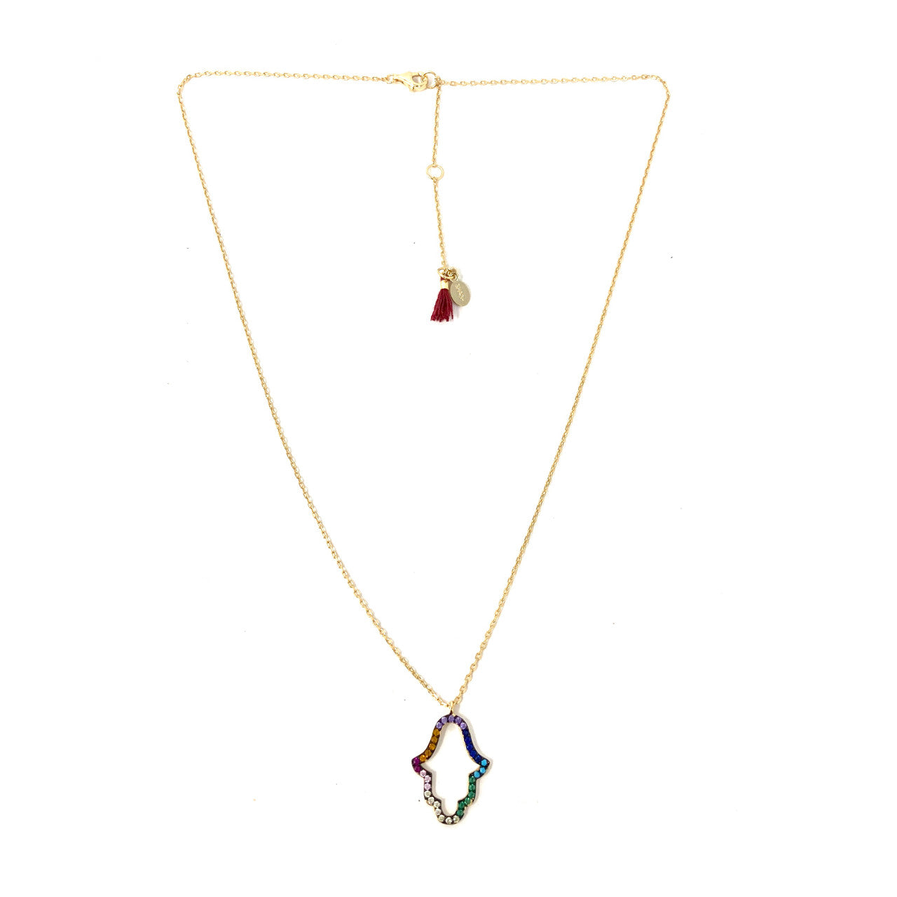 Shashi Rainbow Hamsa Necklace- Front