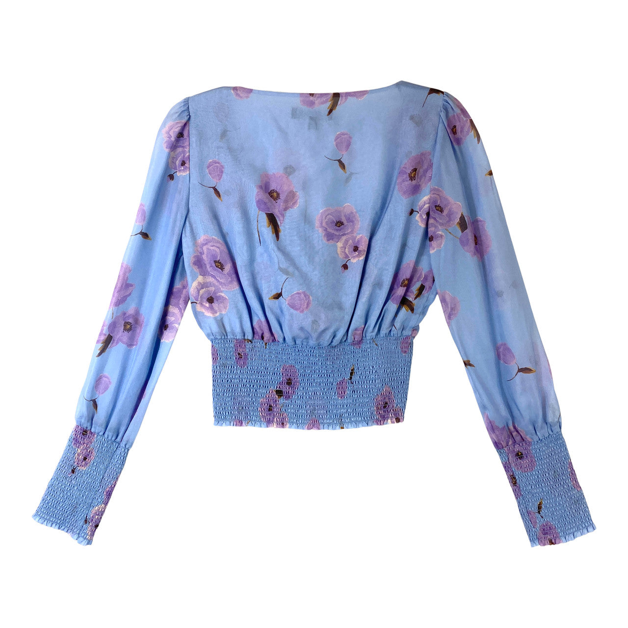 Intermix Floral Smocked Waist Blouse- Back