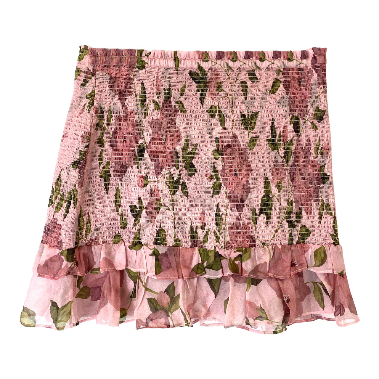 Intermix Smocked Floral Mini Skirt- Back