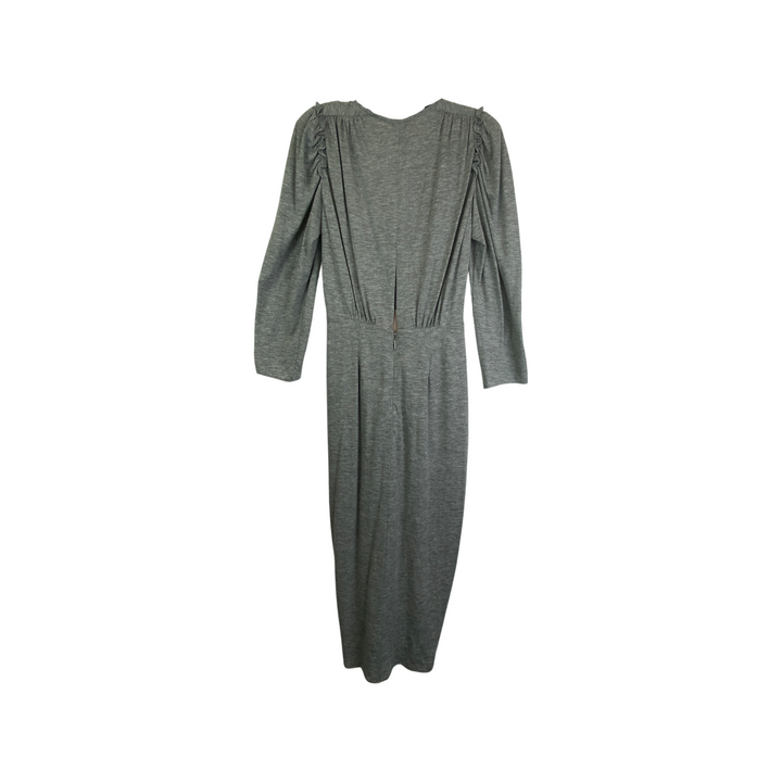 Rebecca Taylor Heather Gray Ruched Dress-Back