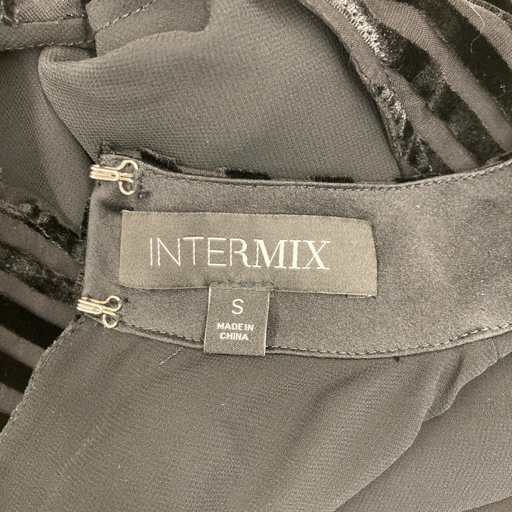 Intermix Velour Stripe Cold Shoulder Top- Label