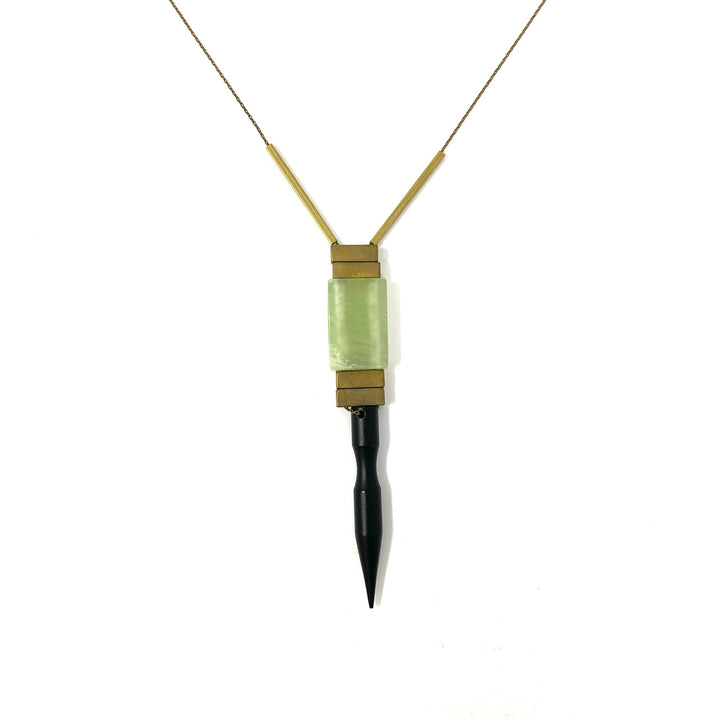 David Aubrey Brass Sculpted Dart Pendant- Thumbnail