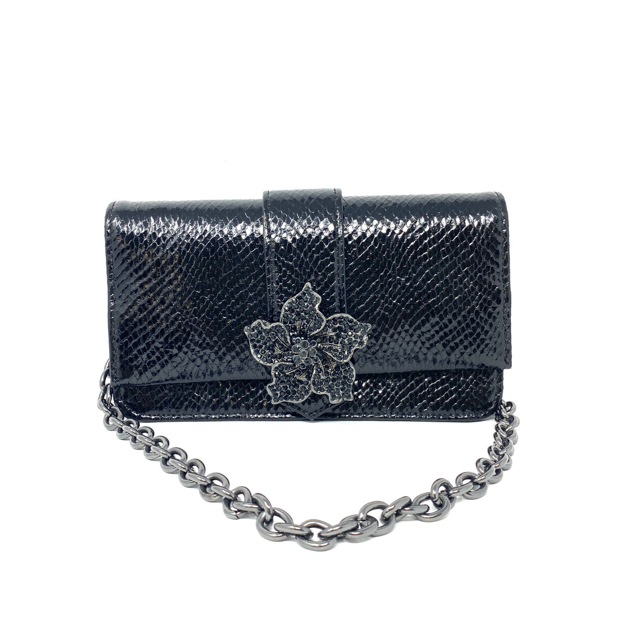 La Regale Floral Detail Snakeskin Embossed Bag-Thumbnail