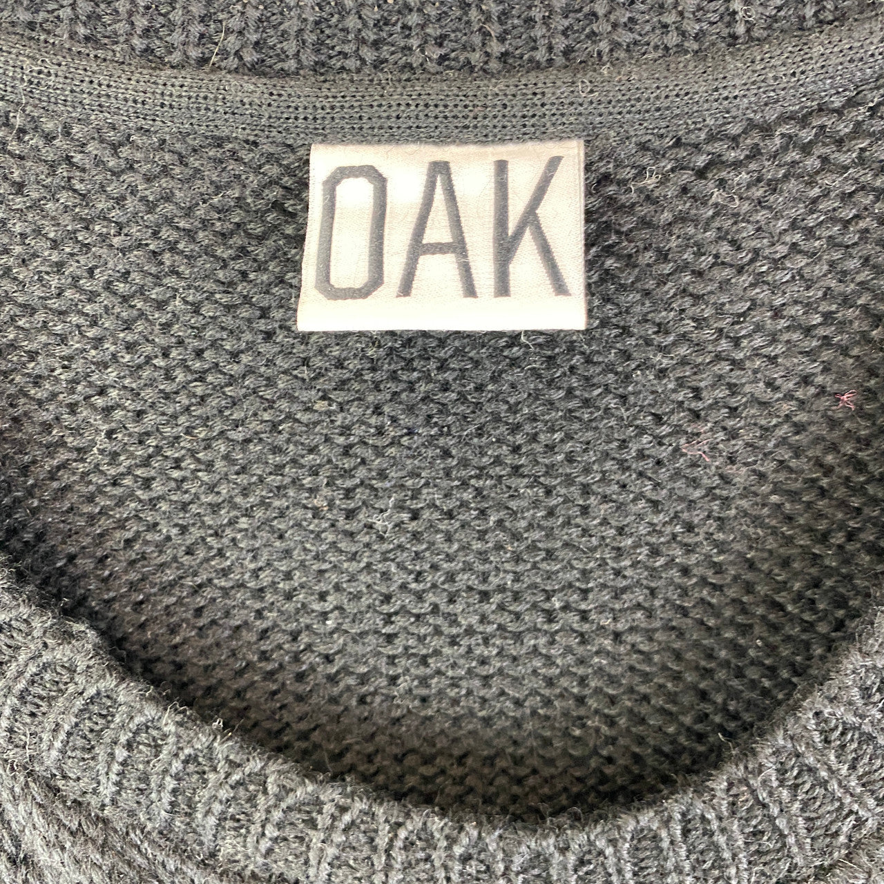 Oak Black Cable Knit Sweater-Label