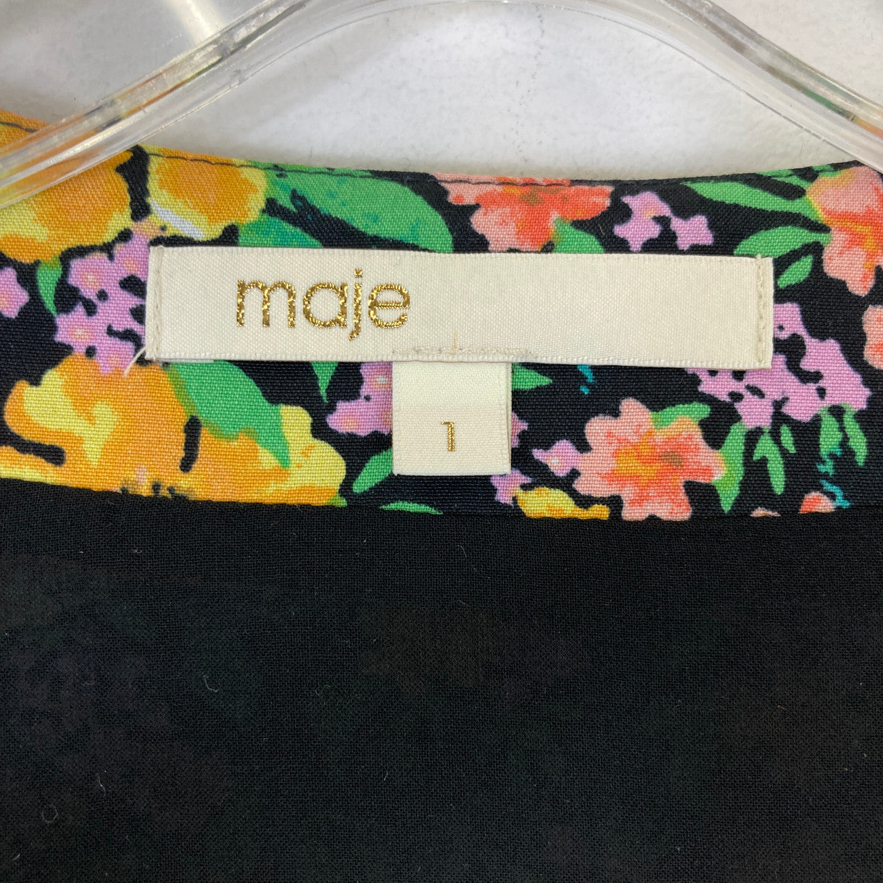 maje Floral Tiered Skirt Wrap Dress- Label
