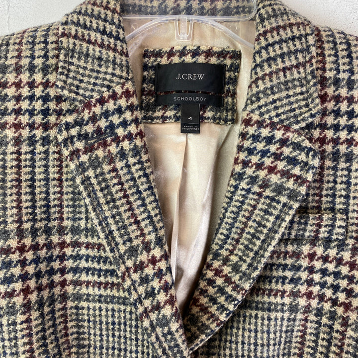 J. Crew Glen Plaid Schoolboy Shrunken Blazer-Label