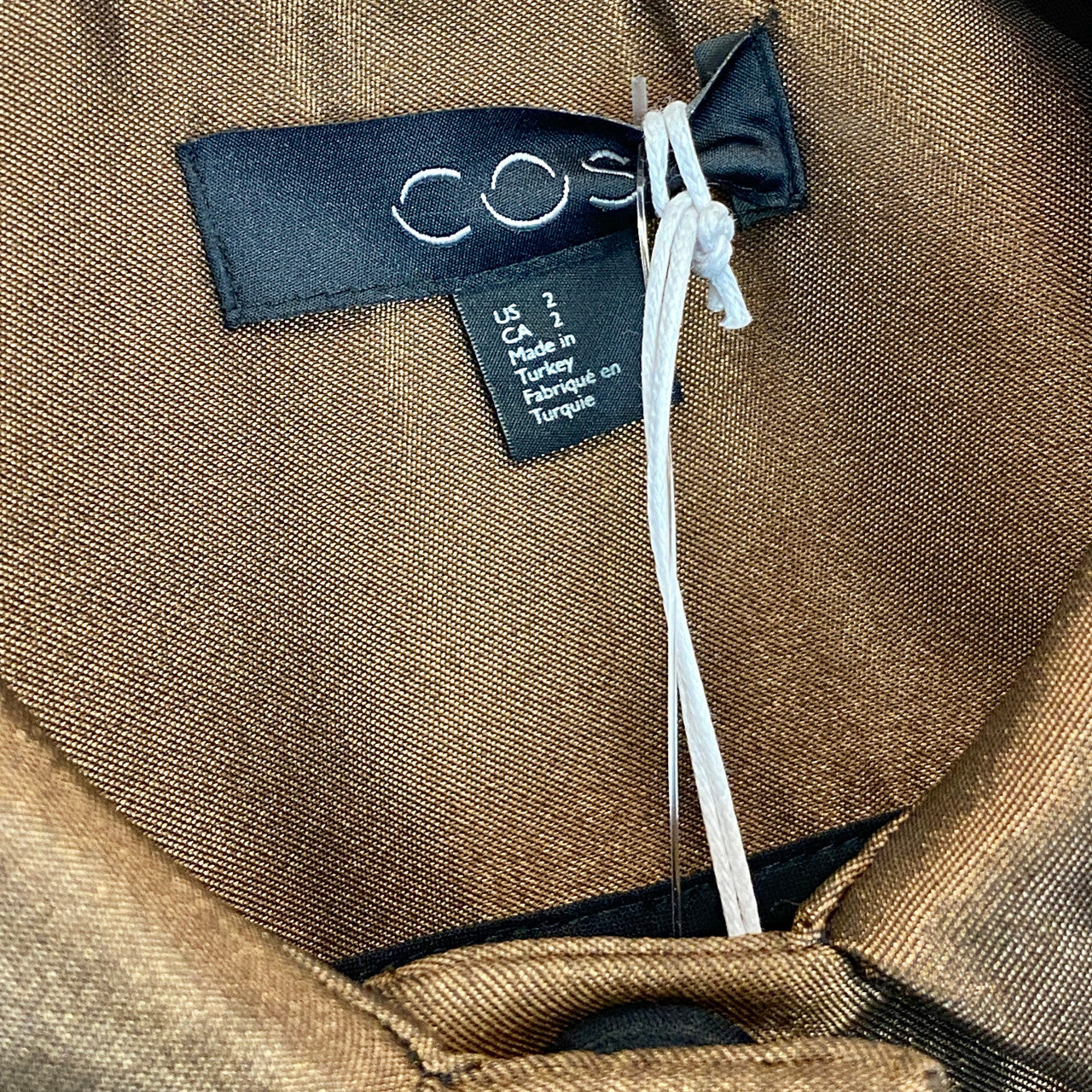 COS Chocolate Brown Boxy Jacket - Tag