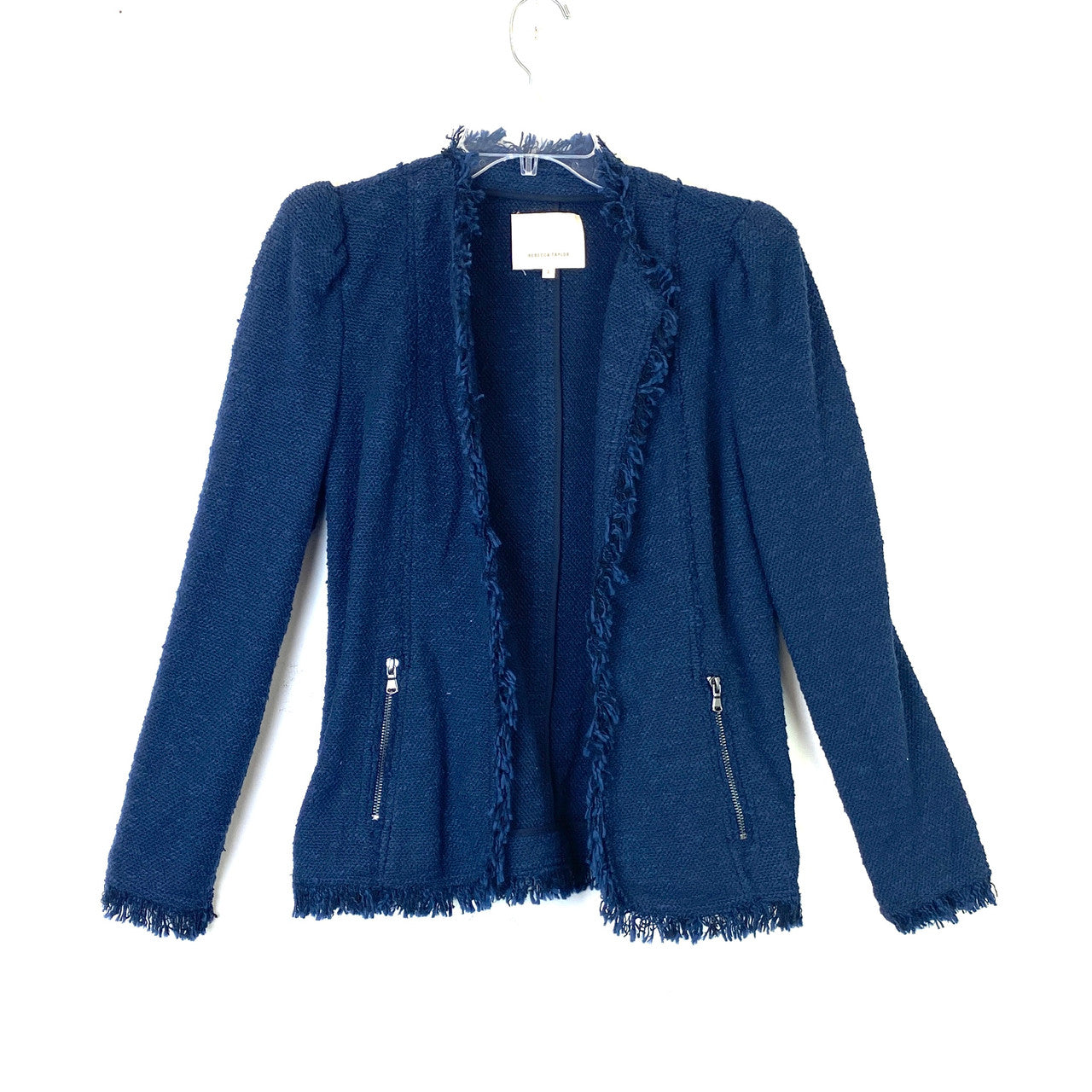 Rebecca Taylor Frayed Knit Tweed Look Jacket-Thumbnail