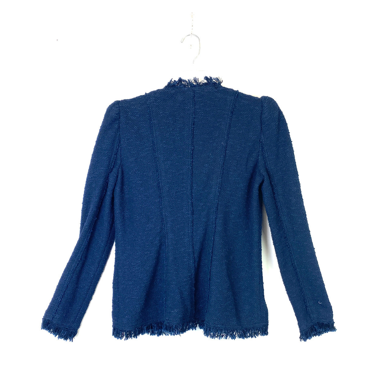 Rebecca Taylor Frayed Knit Tweed Look Jacket-Back