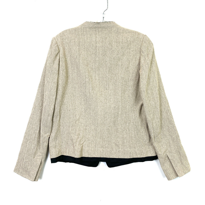 pas de calais Collarless Layered Look Jacket-Back