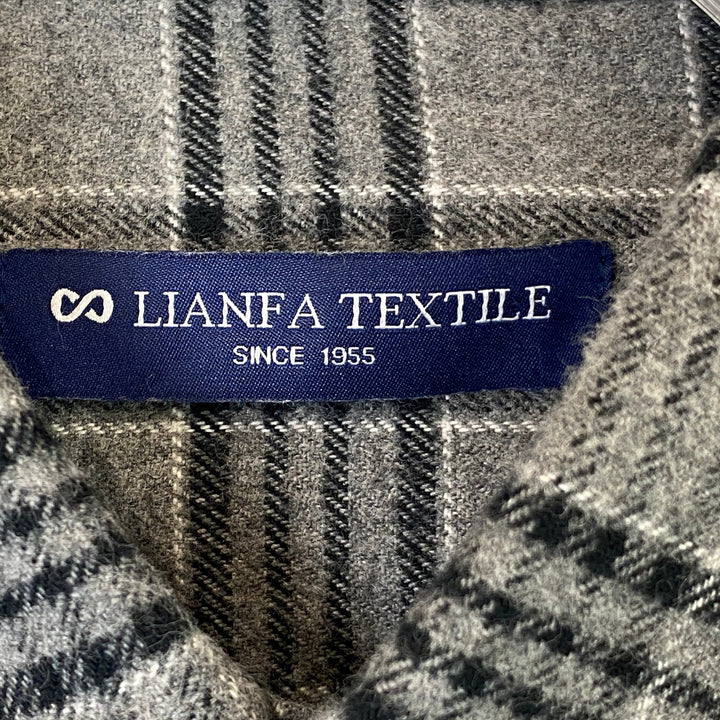 Lianfa Textile Gray Flannel Button Up-Label