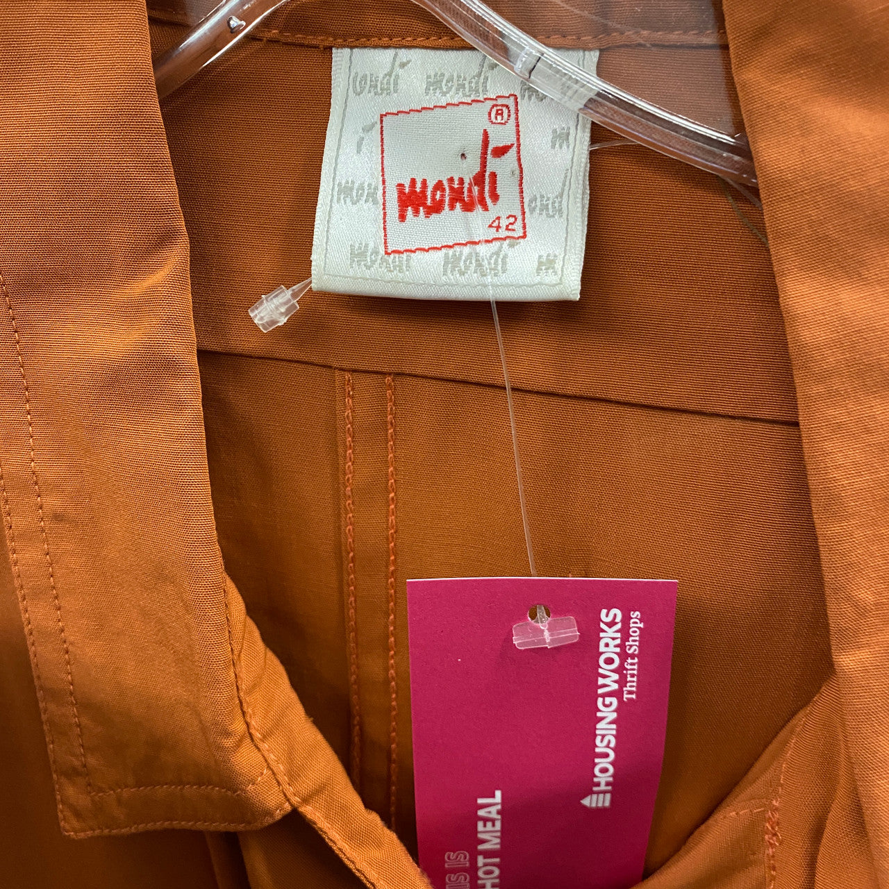 Vintage mondi Rust Rayon Shirt-Label