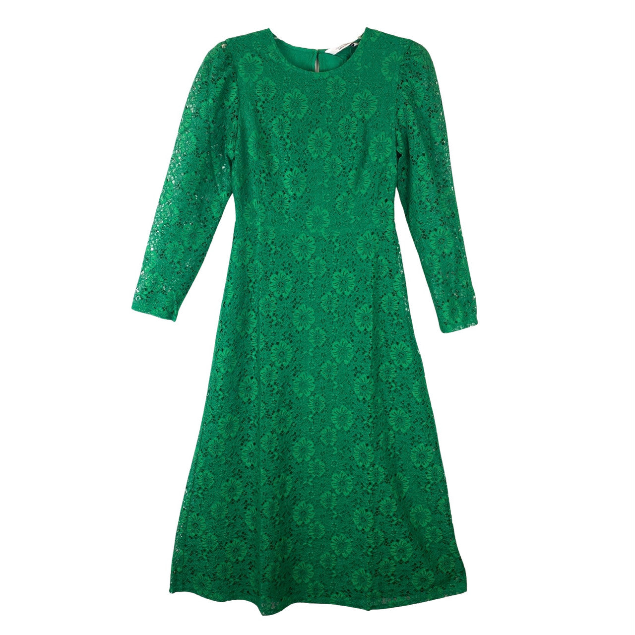 & Other Stories Green Lace Midi Dress-front