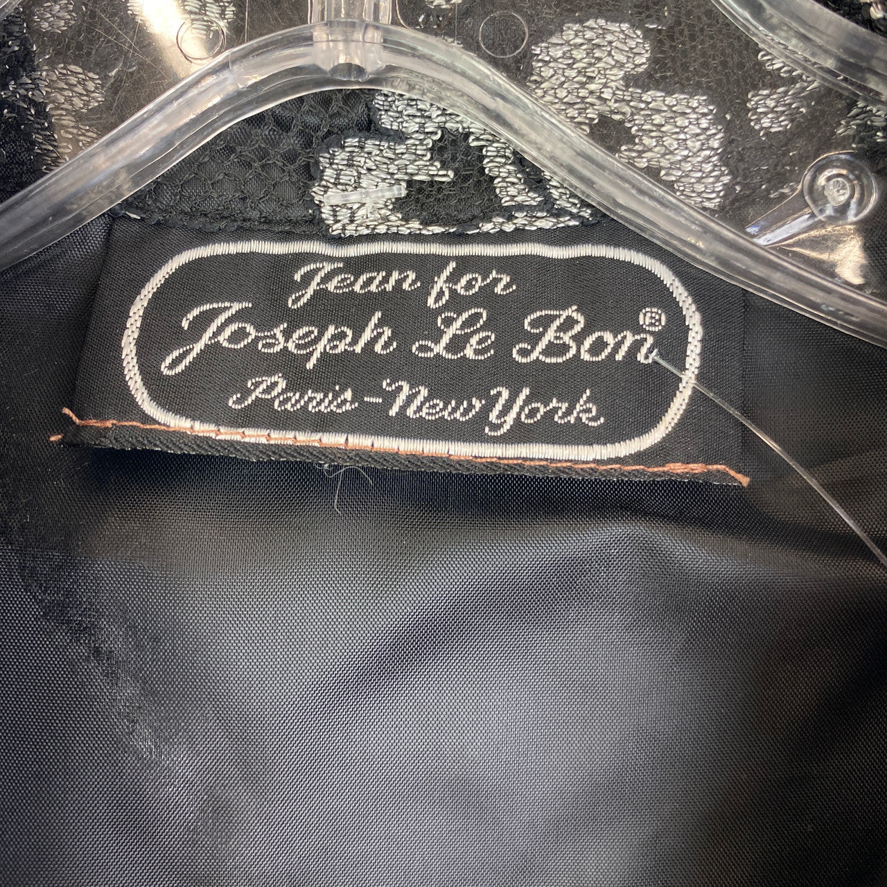 Vintage Joseph Le Bon Black and Gold Floral Lace Top-Label