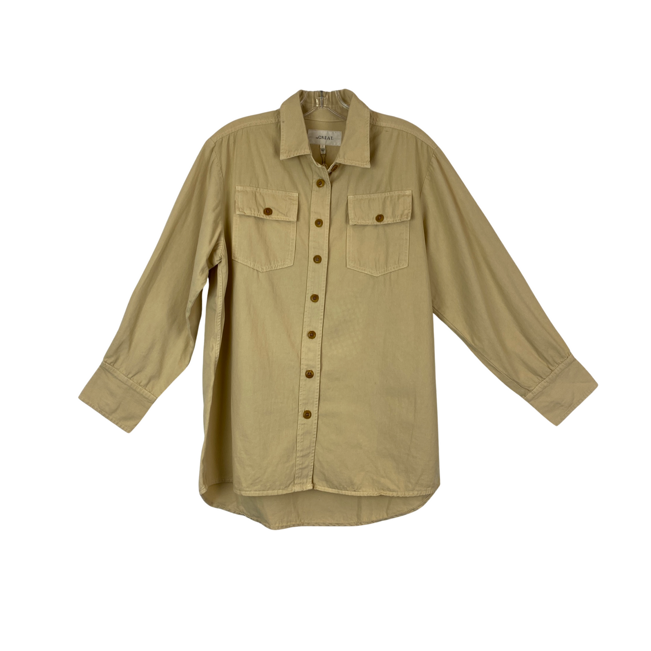 The GREAT Shirttail Hem Button Down-front