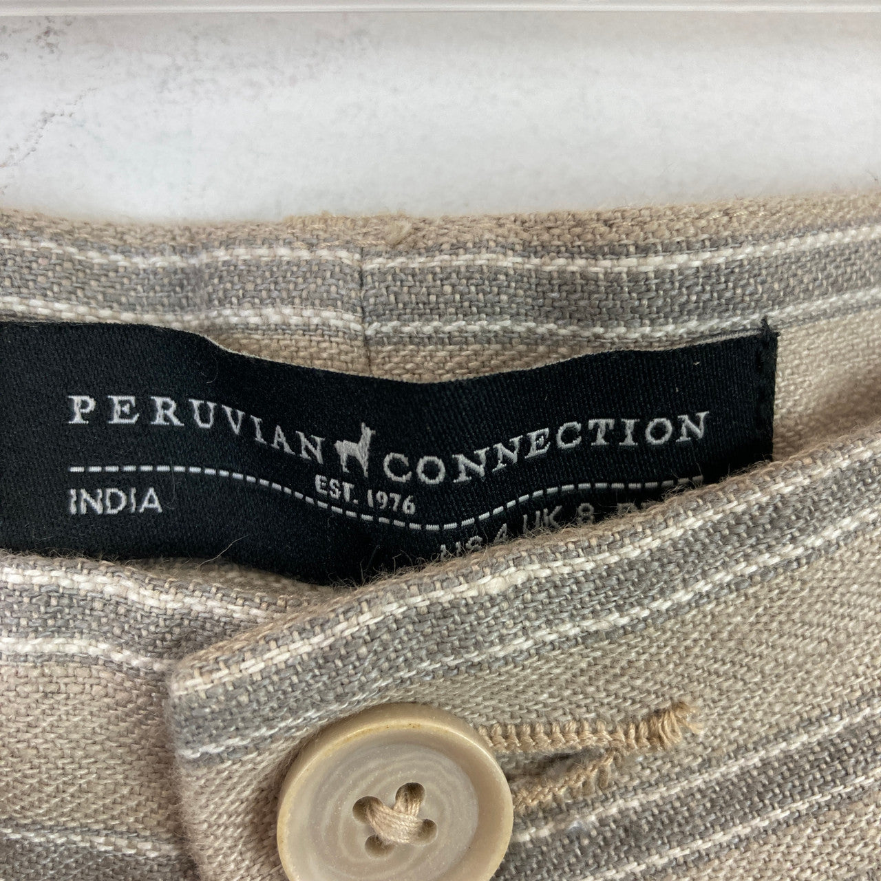 Peruvian Connection Prescott Striped Shorts-Label