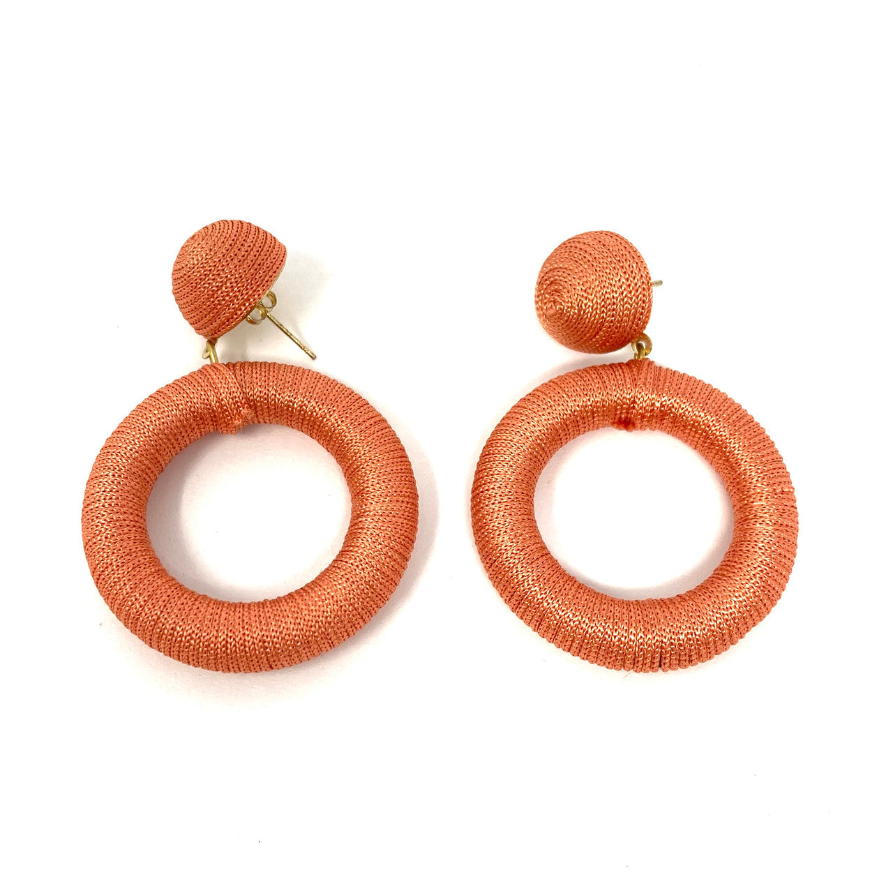 Shashi Thread Wrapped Circle Earrings-Thumbnail