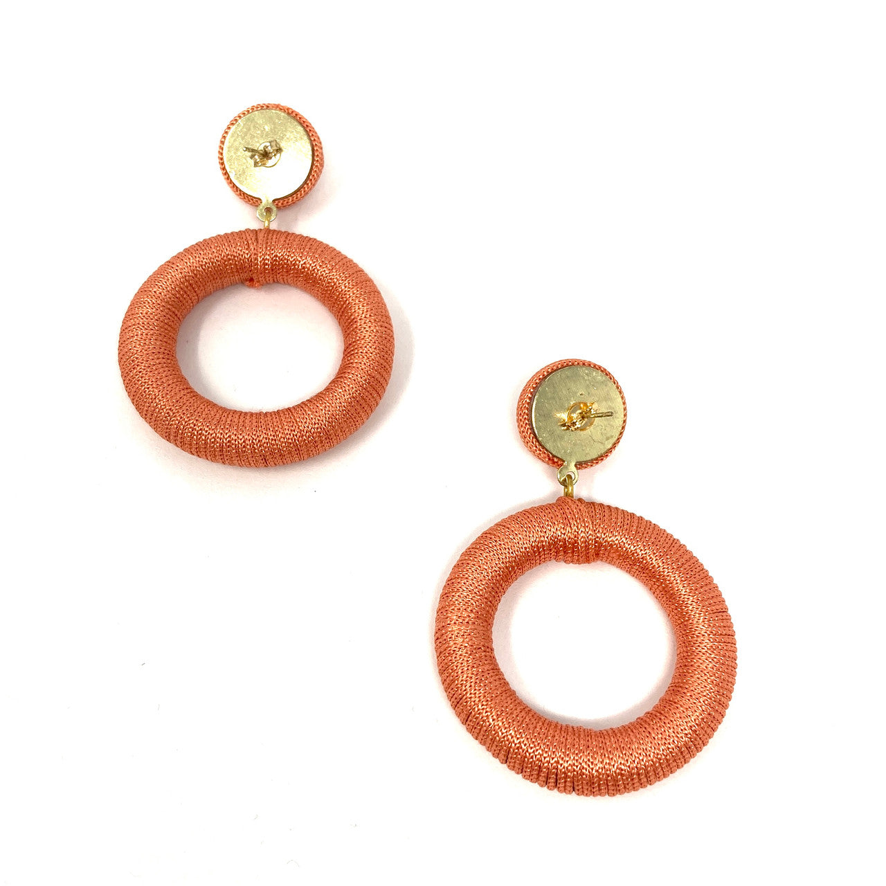 Shashi Thread Wrapped Circle Earrings-Back