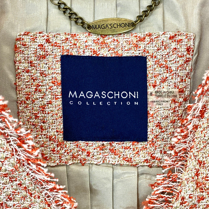 Magaschoni Cotton Tweed Fringed Vest- Label