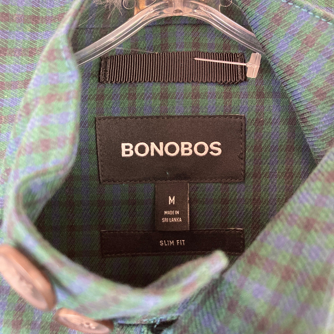 Bonobos Green Plaid Zip Front Jacket-Label