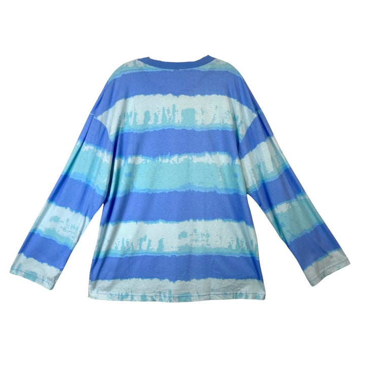 Urban Outfitters Oversized Blurred Stripe Tee-Blue back