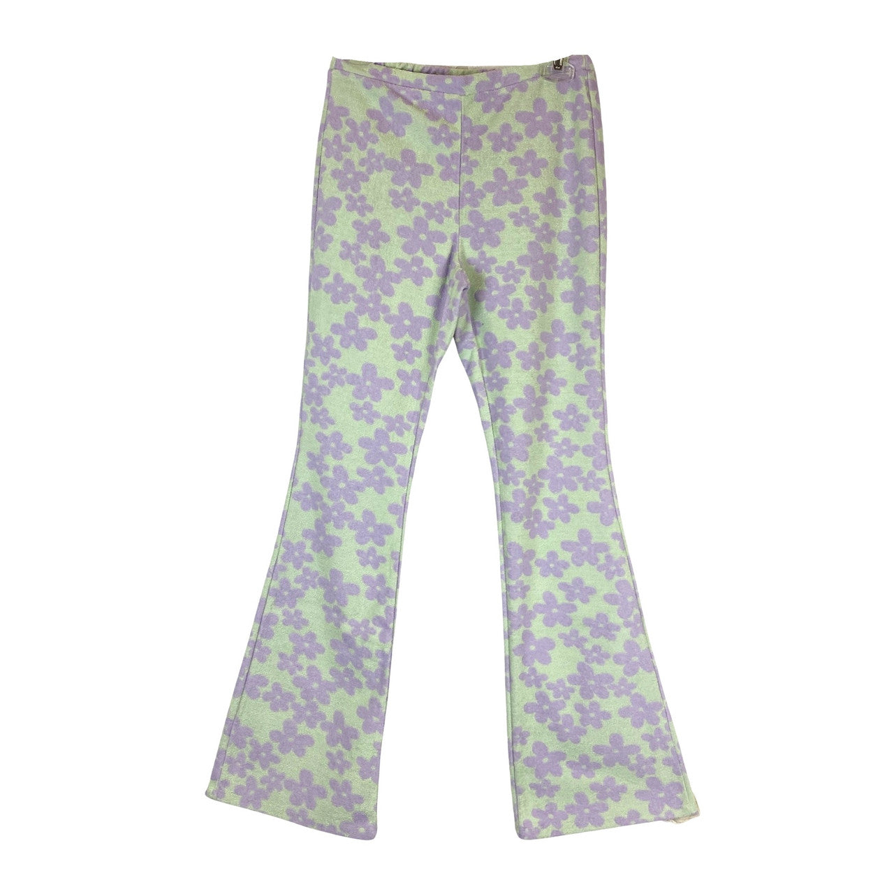 Sundae School Flared Floral Terry Pants-front