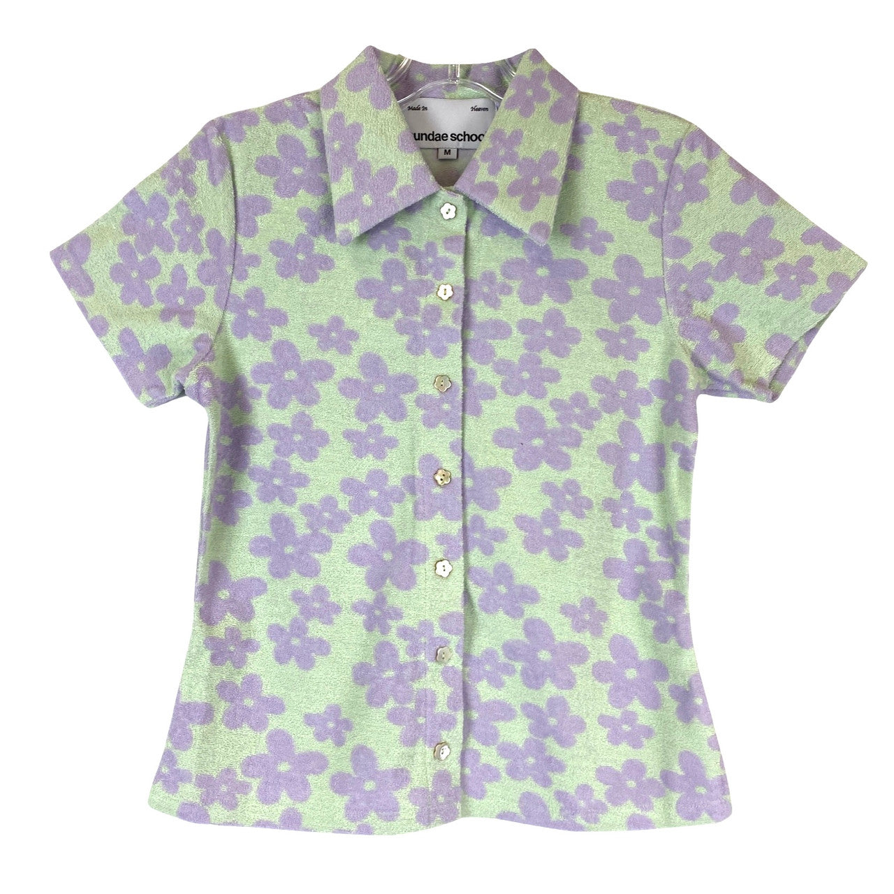 Sundae School Floral Short Sleeve Button Down-front