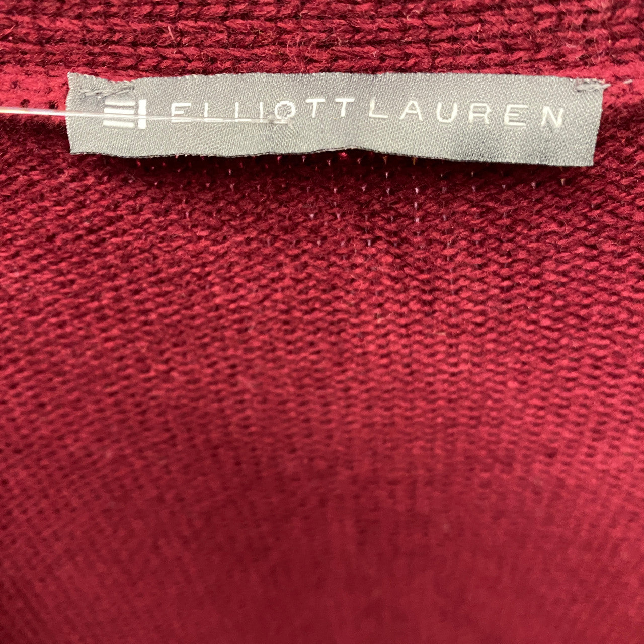 Elliott Lauren Red Drop Shoulder Fringe Hem Cardigan-Label