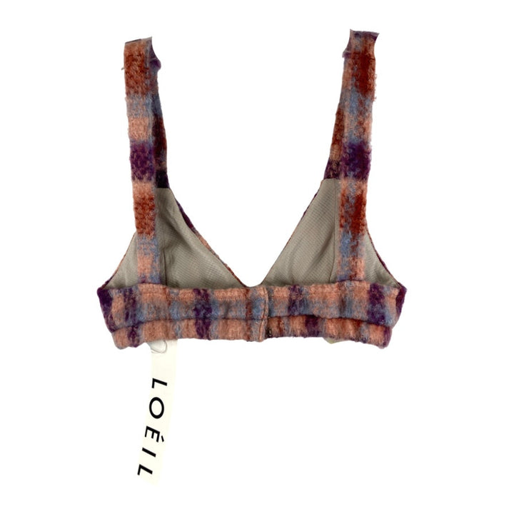 Loeil Plaid Alpaca Bra Top-Back