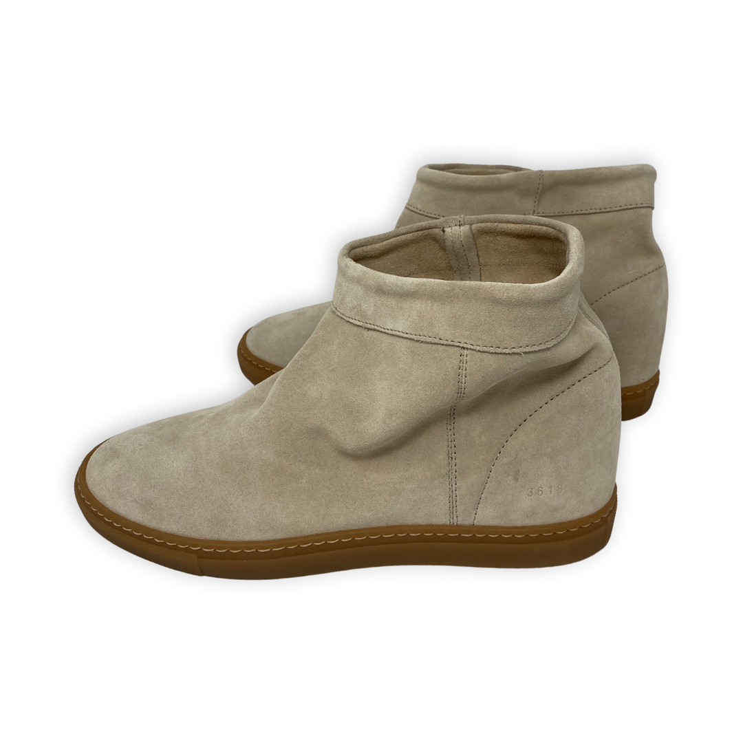 Woman by Common Projects Off White Wedge Ankle Boots- Left