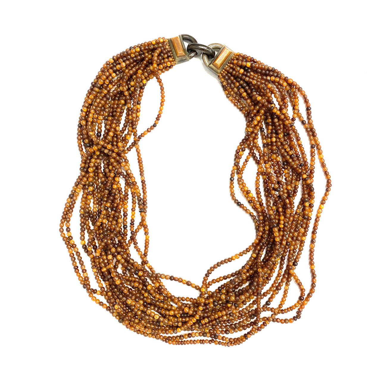 Monies Multi Strand Brown Bead Statement Necklace- Thumbnail