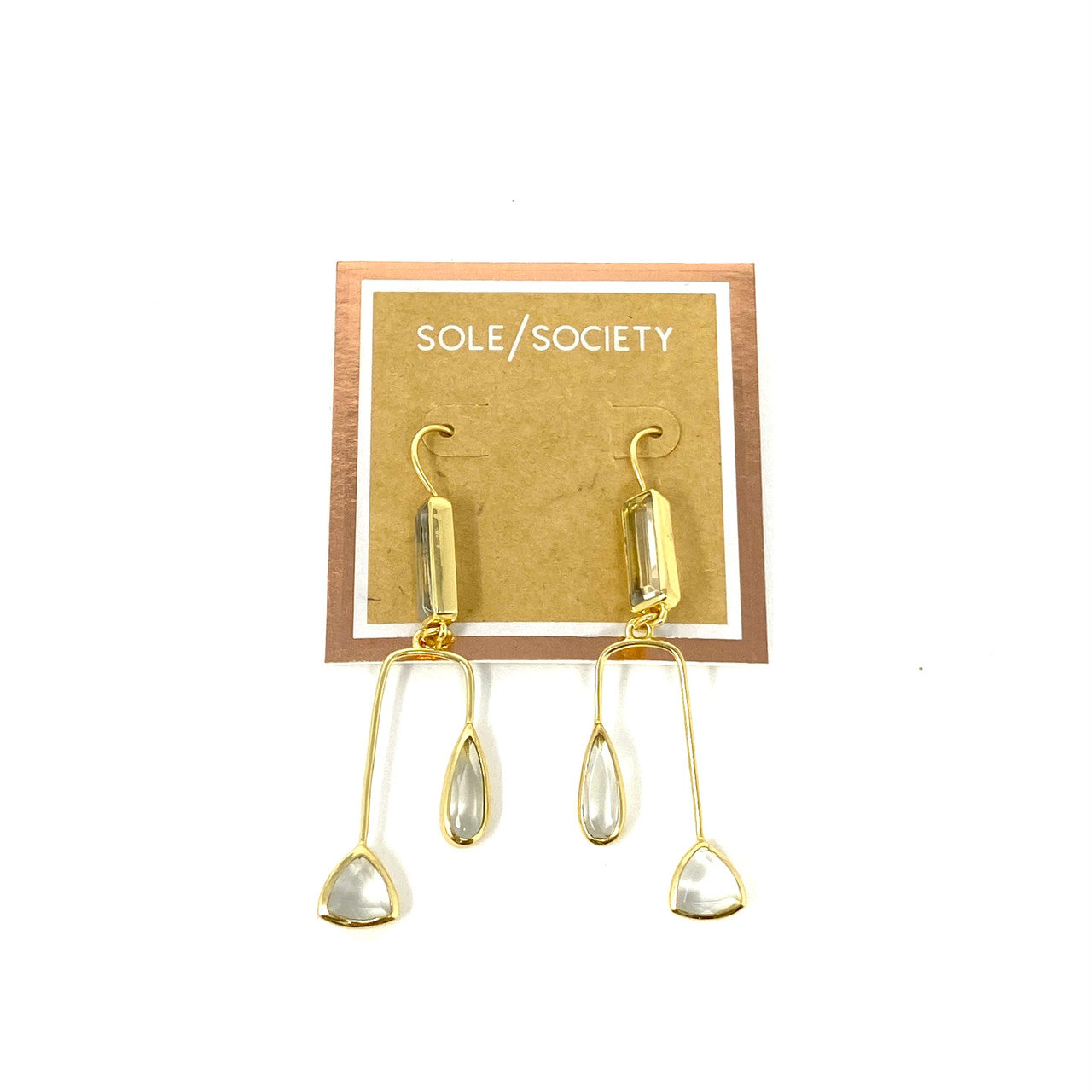 Sole Society Dangle Geometric Asymmetrical Earrings- Thumbnail
