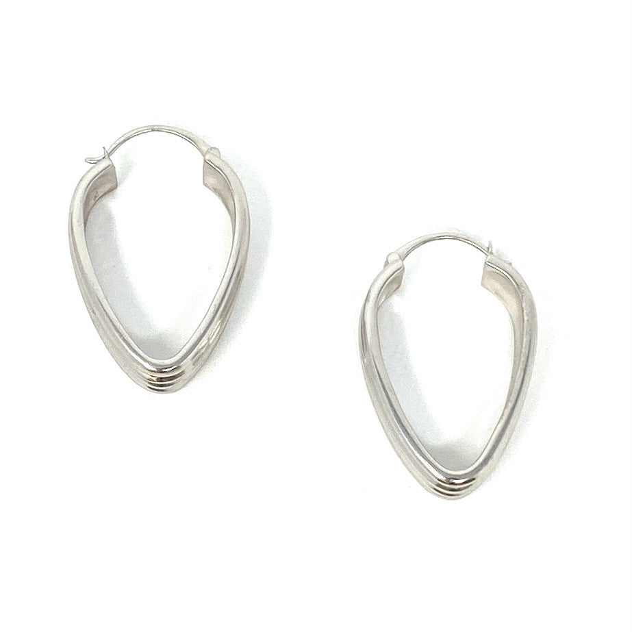 Sole Society Silver Oval Hoop Earrings