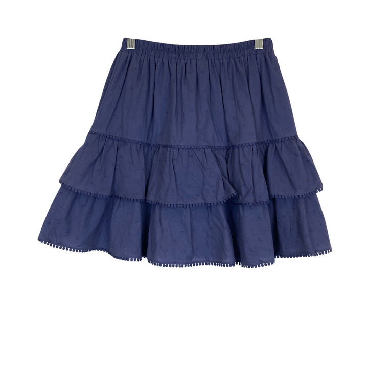 Stellah Dotted Tiered Mini Skirt-blue back