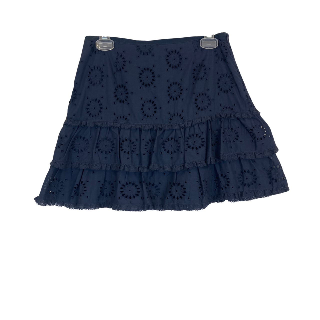 Stellah Eyelet Trimmed Mini Skirt-blue back