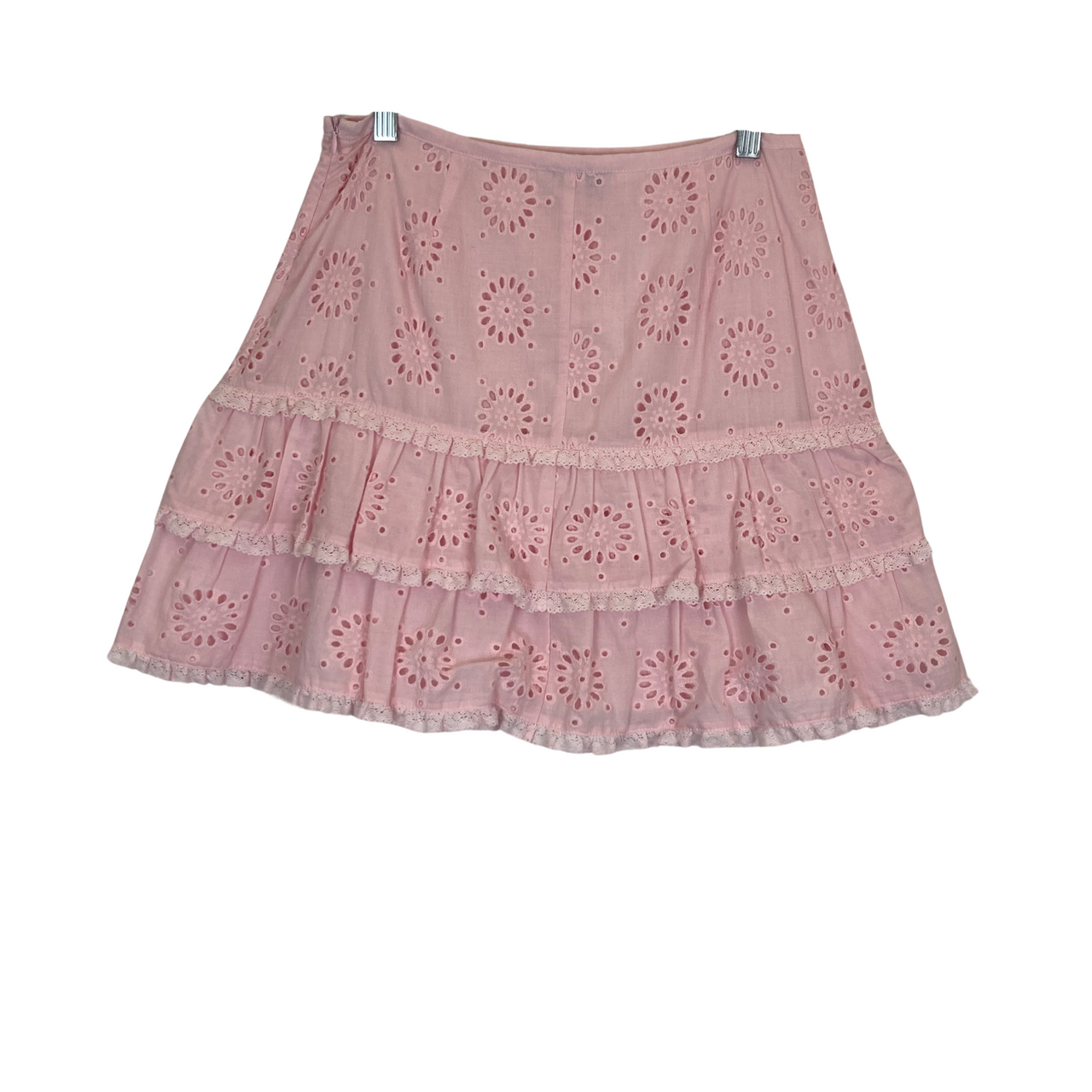 Stellah Eyelet Trimmed Mini Skirt-pink back